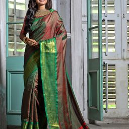 Anouk Ethnic Motifs Woven Design Zari Art Silk Saree-image-58