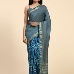RACHNA Batik Printed Zari Saree-image-75