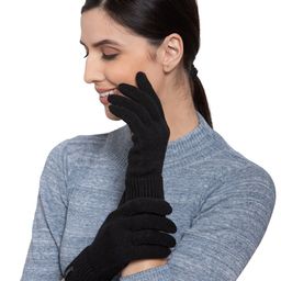 513 Women Black Solid Gloves-image-63