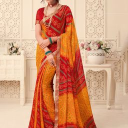 Reboot Fashions Bandhani Zari Pure Chiffon Bandhani Saree-image-80