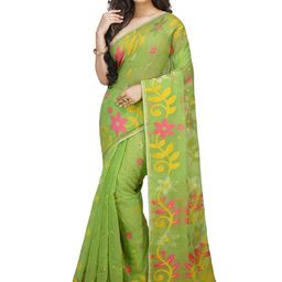 BENGAL HANDLOOM Ethnic Motifs Woven Designed Taant Saree-image-98