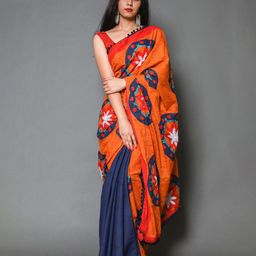 Pinkcity Trade World Floral Pure Cotton Bagru Saree-picture-10