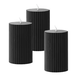 atorakushon Black 3 Pieces Textured Scented Pillar Candles-image-61