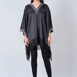 First Resort by Ramola Bachchan V-neck Embellished Crepe Kaftan Dress-picture-31