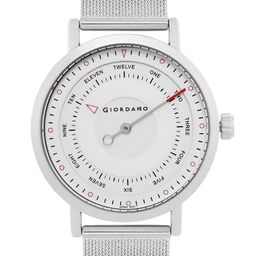 GIORDANO Men White Printed Dial & Silver Toned Bracelet Style Straps Analogue Watch-3