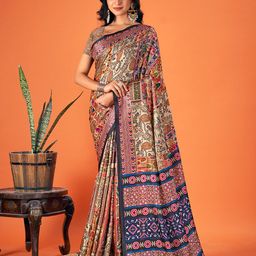 SANGAM PRINTS Floral Printed Pashmina Saree-image-7