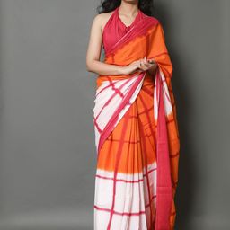 Pinkcity Trade World Geometric Printed Pure Cotton Bagru Saree-12