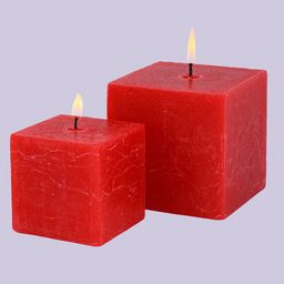 Perenne Design Red Textured Grapefruit Scented Pillar Candle-24