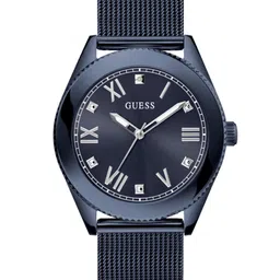 GUESS Blue Stainless Steel Bracelet Style Straps Analogue Watch GW0495G3-Gold Tone-21