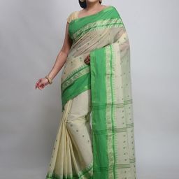 WoodenTant Ethnic Motif Pure Cotton Taant Saree-image-69