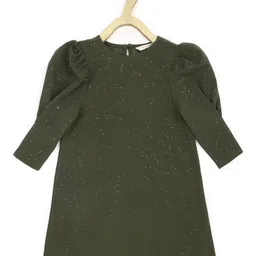 Peter England Girls Self Design Sparkly A-Line Mini Dress-1