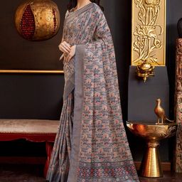 Ishin Floral Printed Zari Saree-picture-47