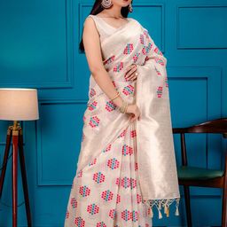 MIMOSA Ethnic Motifs Zari Art Silk Banarasi Saree-picture-55