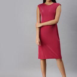SHOWOFF Sleeveless Round Neck Sheath Dress-image-4