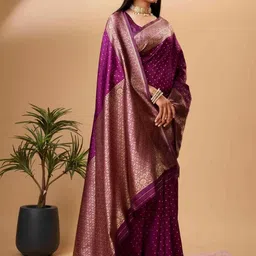 RASVRITI Woven Design Zari Pure Silk Kanjeevaram Saree-image-15