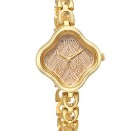 Titan Women Brass Dial & Stainless Steel Bracelet Style Straps Analogue Watch 2701YM01-image-95