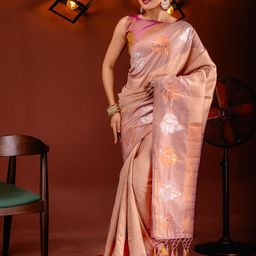 MIMOSA Ethnic Motifs Woven Design Zari Art Silk Kanjeevaram Saree-image-20