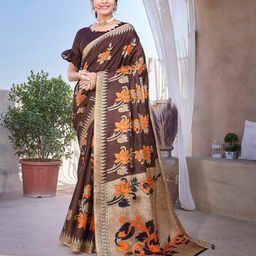 KALINI Floral Printed Art Silk Mysore Silk Saree-picture-0