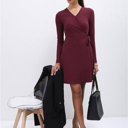 KETCH V-Neck Above Knee Wrap Dress-image-16