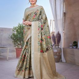 KALINI Floral Printed Mysore Silk Saree-image-26