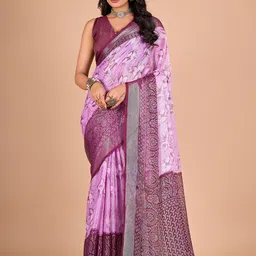 NIRMAL CREATION Floral Printed Brasso Saree-picture-42