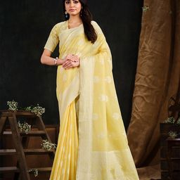 Sangria Ethnic Motifs Woven Design Zari Saree-image-8