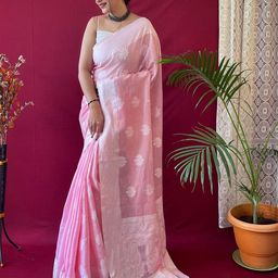 SGF11 Ethnic Motifs Woven Design Zari Chanderi Saree-27