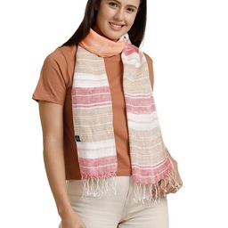 Linen Club Unisex Striped Pure Linen Stole-image-42