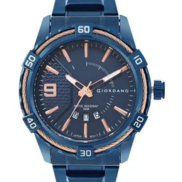 GIORDANO Men Patterned Dial & Bracelet Style Straps Analogue Watch GD-50014-33-7