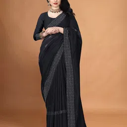 SANJANA Women SILK Solid Festive Saree-16