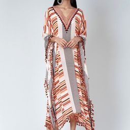 First Resort by Ramola Bachchan Striped Crepe Kaftan Maxi Dress-image-41