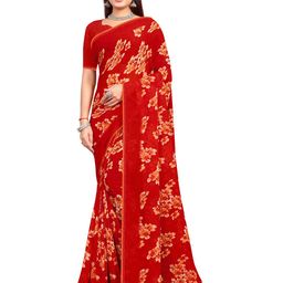 RANGRASIYA Floral Printed Beads and Stones Chanderi Saree-image-33