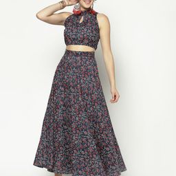Sera Floral Printed Top & Skirt Pure Cotton Co-Ords-60