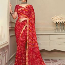 Reboot Fashions Bandhani Zari Pure Chiffon Bandhani Saree-image-83