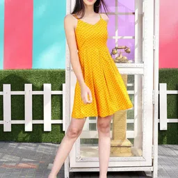 Sera Geometric Printed Fit & Flare Mini Dress-image-2