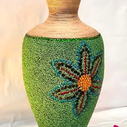 Timaya's Decor Green & Brown Blooming Flower Vase-image-53