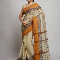 WoodenTant Ethnic Motif Pure Cotton Taant Saree-picture-17