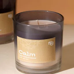 FIG Beige & Grey Calm Vanilla & Caramel Vegan Palm Wax Jar Candle-image-85