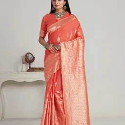 MIMOSA Floral Woven Design Zari Banarasi Saree-picture-44