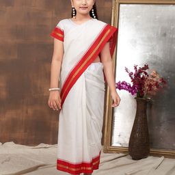 Aarika Girls Woven Design Ethnic Motifs Zari Pure Silk Saree-picture-35