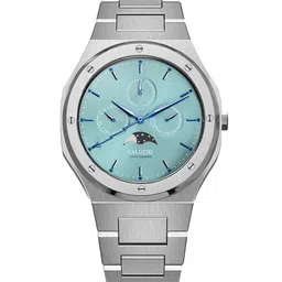 Valuchi Men Blue Dial & Silver Toned Stainless Steel Bracelet Style Straps Analogue Motion Powered Watch-14