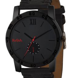 Relish Men Black Dial & Black Straps Analogue Watch RE-BB1086-image-16