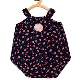 Creative Kids Navy Blue Floral A-Line Dress-54