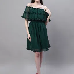 MARC LOUIS  Off-Shoulder Ruffled Fit & Flare Dress-image-14