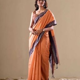 Mitera Pure Solid Cotton Saree-image-42