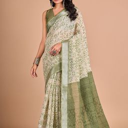 NIRMAL CREATION Abstract Printed Zari Saree-image-100