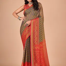 NIRMAL CREATION Ethnic Motifs Woven Design Brasso Saree-picture-27