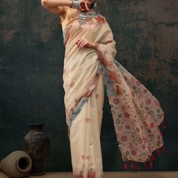 Silk Land Ethnic Motifs Printed Chanderi Saree-picture-17