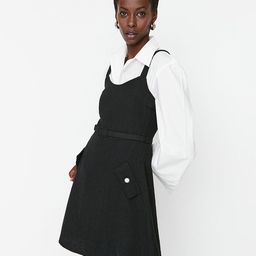Trendyol Black Pinafore Mini Dress-image-38