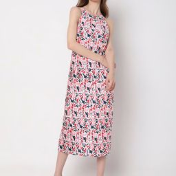 Vero Moda Abstract Printed Midi A-Line Dress-image-11